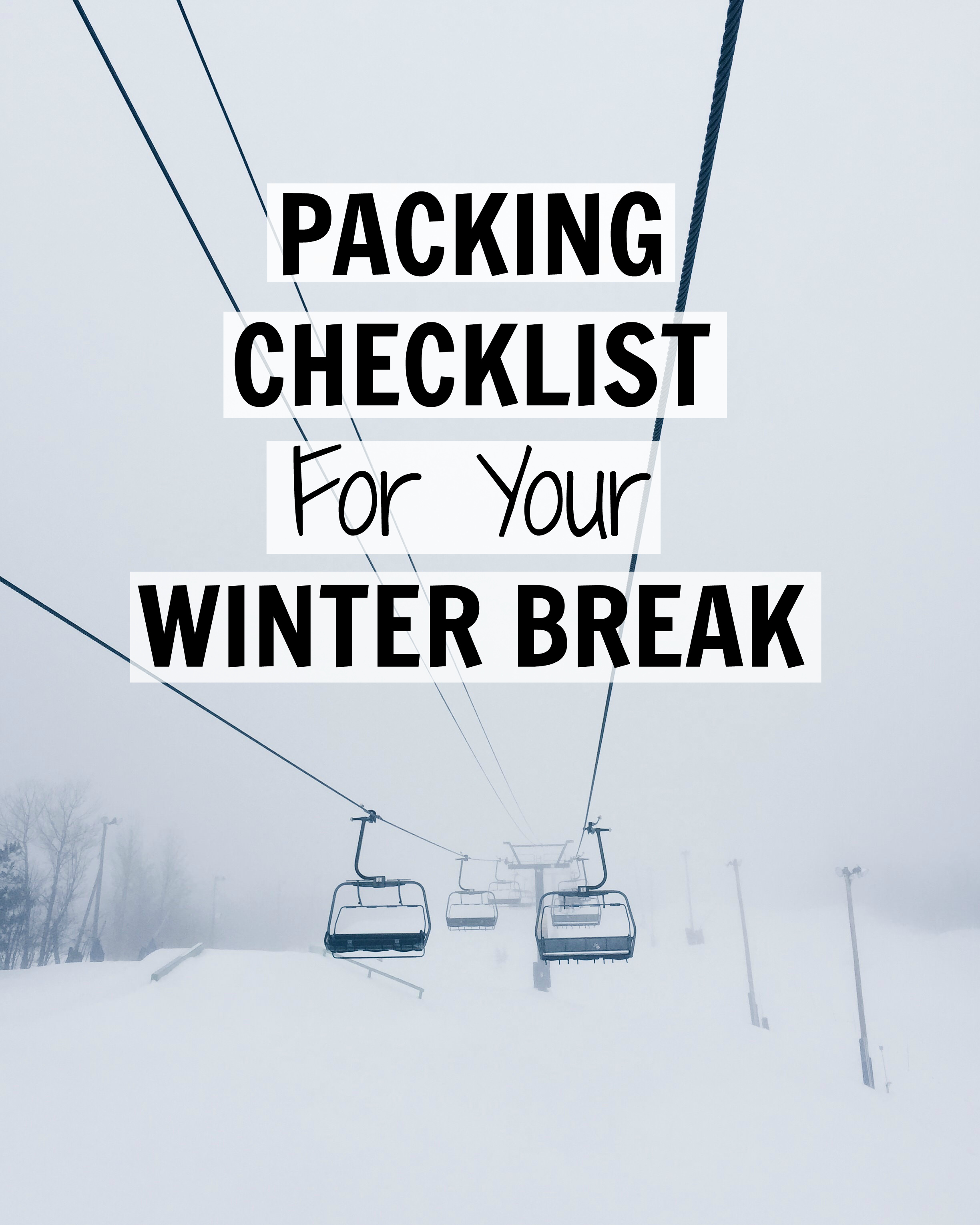 packing checklist for a skiing holiday