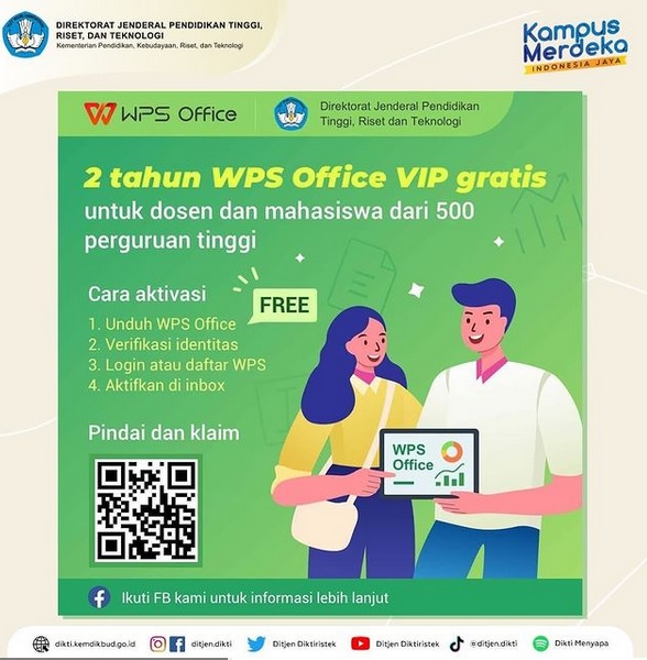 2 Tahun WPS Office VIP Gratis Bagi Mahasiswa dan Dosen dari Ditjen Dikti