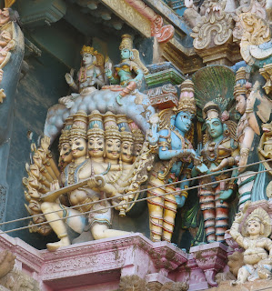 Ravana raising Kailash and Meenakshi Wedding - South Tower