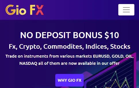 GioFX $10 Forex No Deposit Bonus