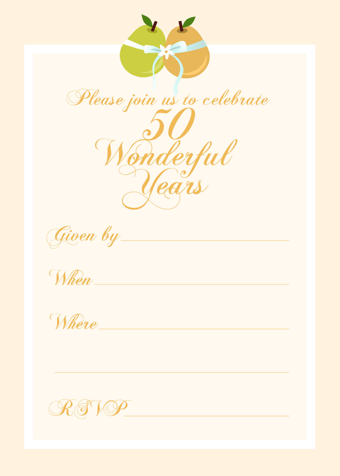 Free Printable Party Invitations: Free 50th Wedding Anniversary