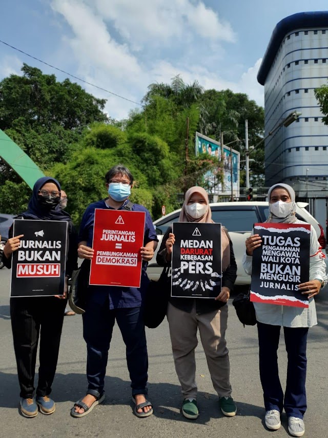 Terus Berlanjut, Jurnalis Medan Kembali Gelar Aksi Balai Kota Medan 