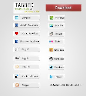 Tabbed Social Media Icon Set