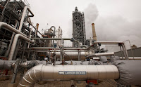 Carbon capture equipment at the Petra Nova plant southwest of Houston. (Credit: Michael Stravato for The New York Times) Click to Enlarge.