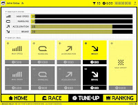 social network racer upgrade screen