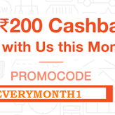 Paytm EVERYMONTH1 Offer - Get Rs.200 Cashback On Purchase of Rs. 349 or More 