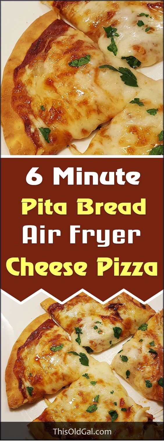 Air Fryer 6 Minute Pita Bread Cheese Pizza