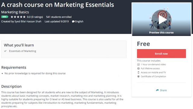 [100% Free] A crash course on Marketing Essentials