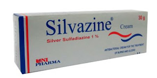 Silver Sulfadiazine 1% cream,سلفادازين الفضة كريم,Silvazine Cream كريم سيلفازين,علاج التهابات الجرح في المرضى الذين يعانون من حروق خطيرة,المضادات الحيوية السلفا,كيفية استخدام الفضة سلفاديازين كريم,آثار جانبية كريم سيلفازين, التفاعلات الدوائية  كريم سيلفازين,فارما كيوت ,دليل الأدوية المصري 