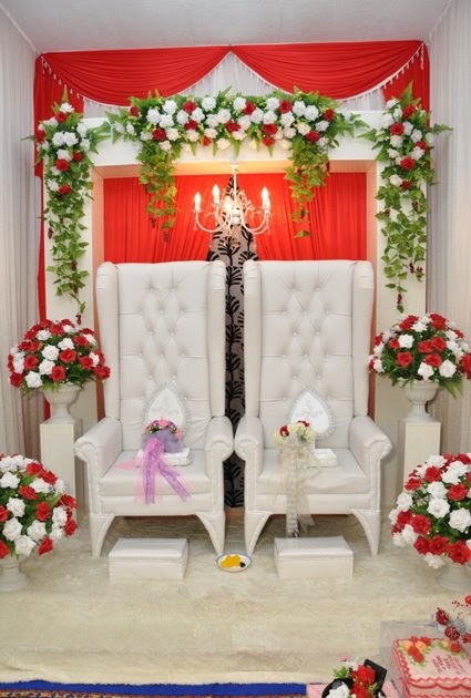  Pelamin  Tema Merah  Putih  ANA CURTAIN PELAMIN  Pelamin  