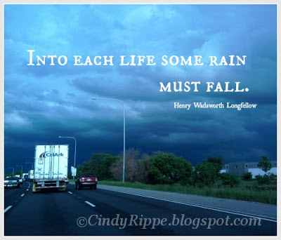 Storm, Rain quote by Henry Wadsworth Longfellow, Sun and Rain on the Highway, Florals-Family-Faith, Cindy Rippe