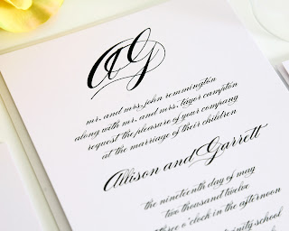 monogram wedding invitations