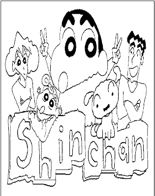 Crayon Shin Chan and Family Coloring Pages