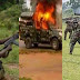 Breaking: Unknown gunmen attack soldiers in Aba, set patrol vehicle ablaze