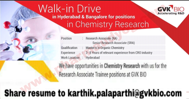 GVK bio | Hiring for Analytical Department | Hyderabad | Send CV