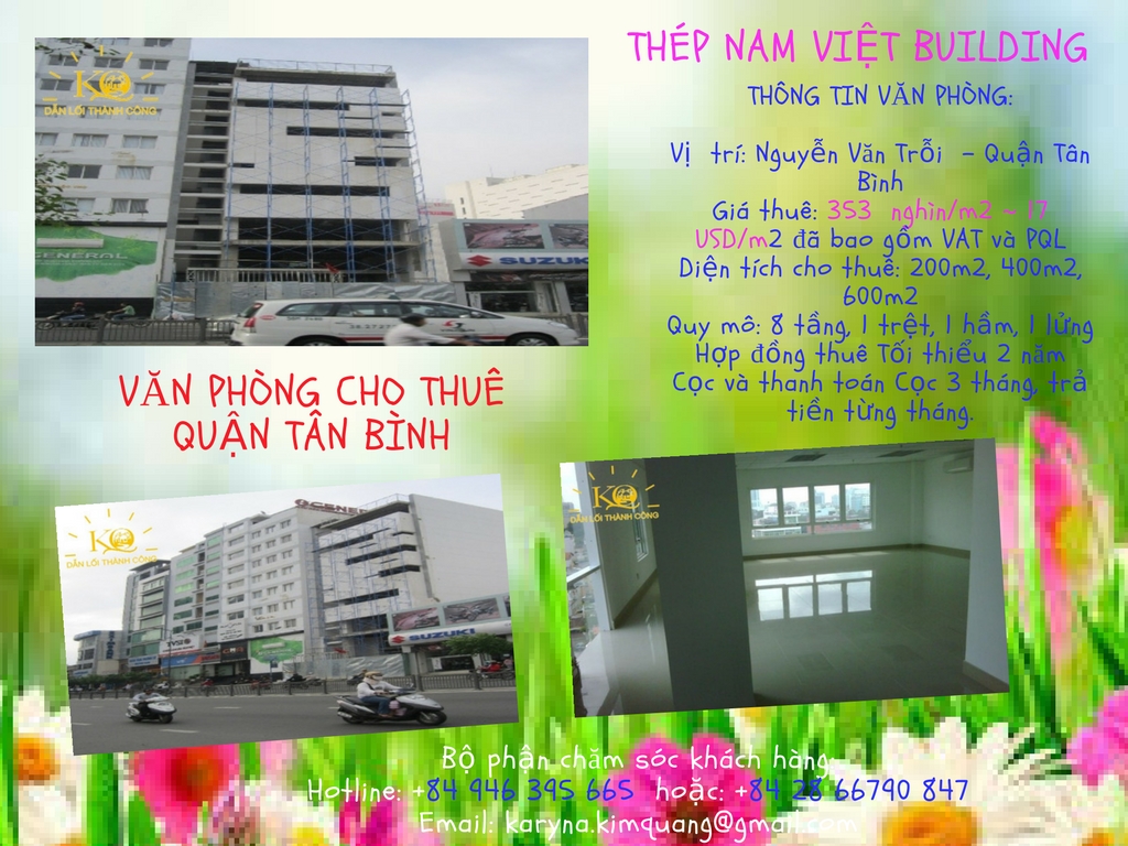 Cho thuê văn phòng quận Tân Bình Thép Nam Việt building