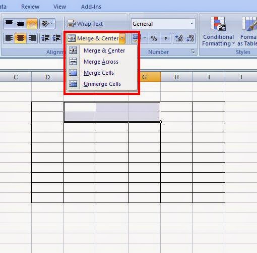 Cara Menggabungkan Cell Baris dan Colom Pada Ms.Office Excel
