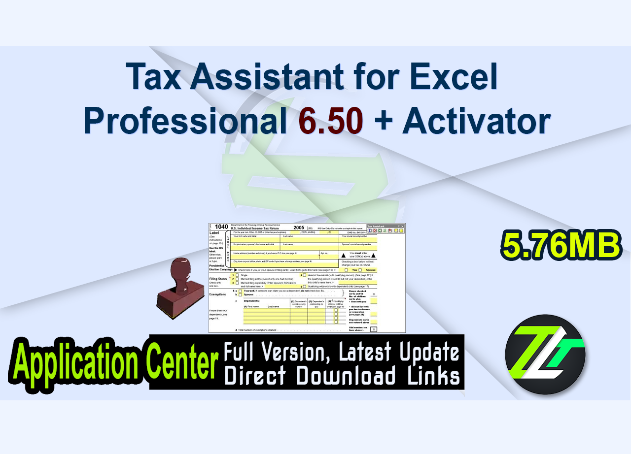 Tax Assistant for Excel Professional 6.50 + Activator