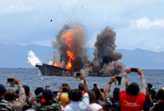 Indonesia blows up illegal foreign fishing vessels