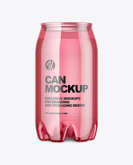 Clear PET Drink Can Mockup