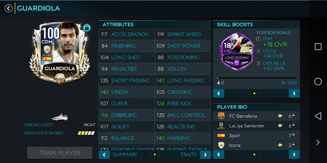 GUARDIOLA (CDM) - ICONS, Fast Player, Fifa Soccer