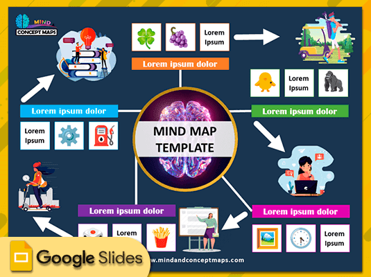 20. Geometric mind map Google Slides template