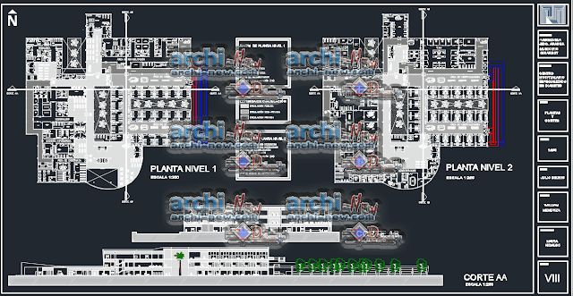 Horizontal projections of the project Maternity hospital project Dwg 