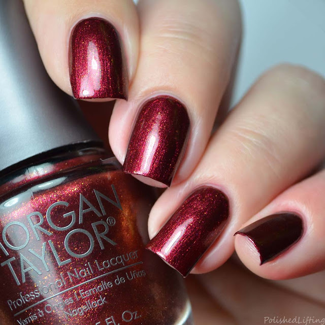 red metallic nail polish