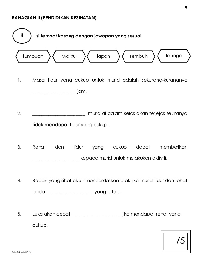 Soalan Matematik Tahun 5 Bersama Jawapan - Selangor o