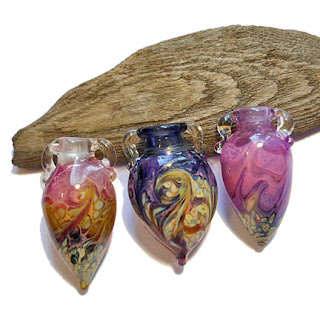 Lampwork glass memory bottles from Isinglass Design https://www.etsy.com/shop/glassbead?ref=seller-platform-mcnav&section_id=12096996