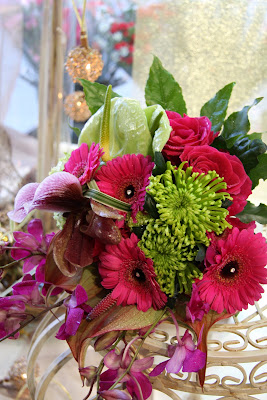 Flower Design Wedding Flowers in Lime & Fuschia