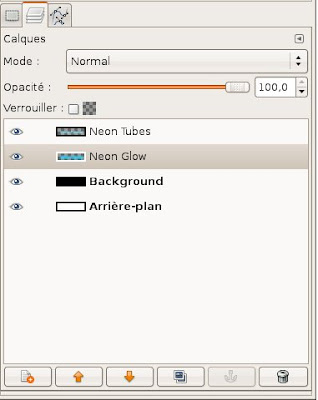 gimp affichage calques neon