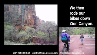 Zion National Park - Bike Riding Shuttle Bus - We start by riding the free shuttle bus up Zion Canyon - Then we rode down Zion Canyon