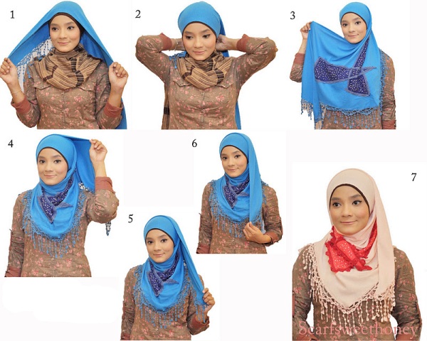 cara memakai jilbab modern terbaru