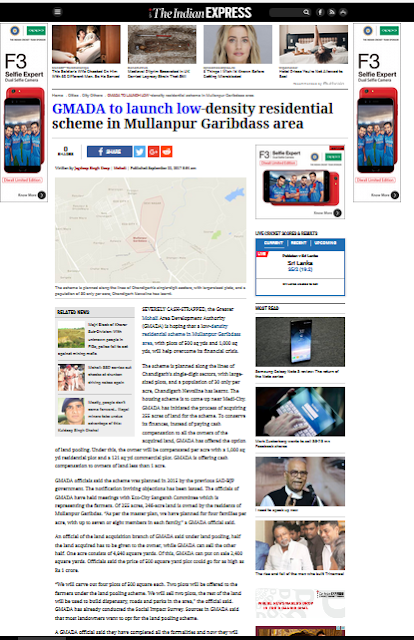 GMADA to launch low-density residential scheme in Mullanpur Garibdass area