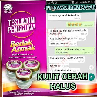 Testimoni Pengguna Bedak Asmak