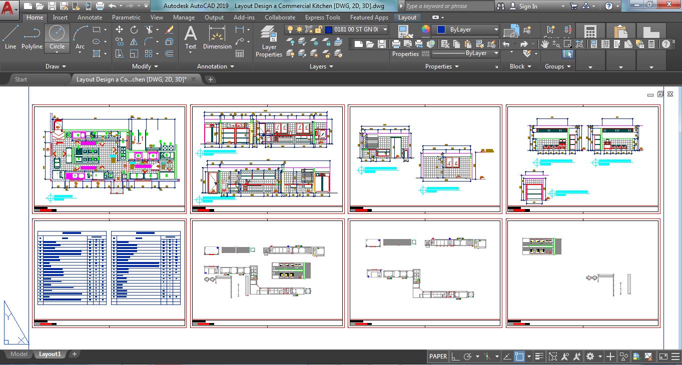 A standard layout design of Commercial Kitchen