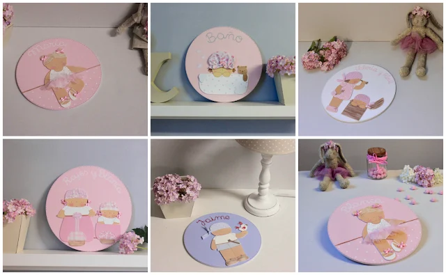 Decoración infantil placas de puerta personalizadas