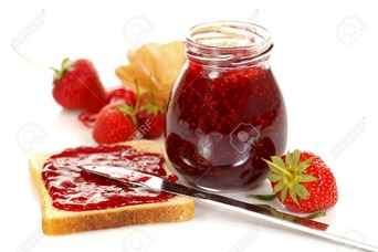 strawberry preserves and toast