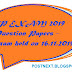 IP EXAM 2019 Question Papers - Exam held on 16.11.2019 & 17.11.2019