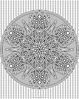Knotwork snowflake to print and color- available in jpg and transparent png formats. 