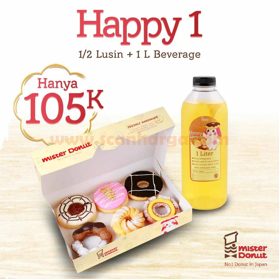 MISTER DONUT Promo Paket HAPPY – Harga Seba Rp 105.000