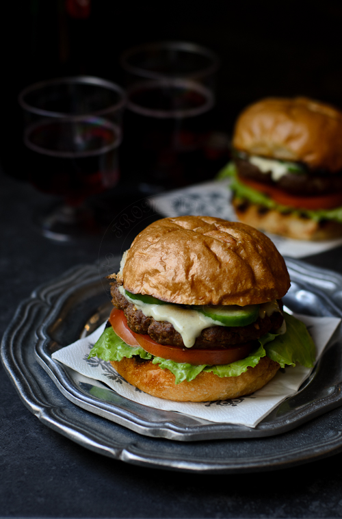 Beef Chorizo Burger with Jalapeno-Mayo Sauce and Swan Valley