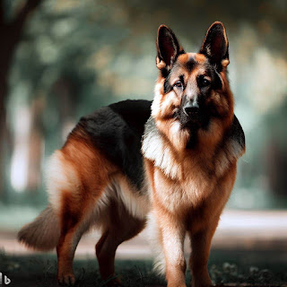 German Shepherd standing in park