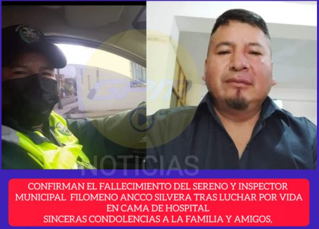 MALA CONFIRMAN FALLECIMIENTO DEL SERENO E INSPECTOR MUNICIPAL FILOMENO ANCCO SILVERA