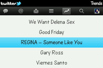 Trending topik twitter worldwide - regina - someone like you