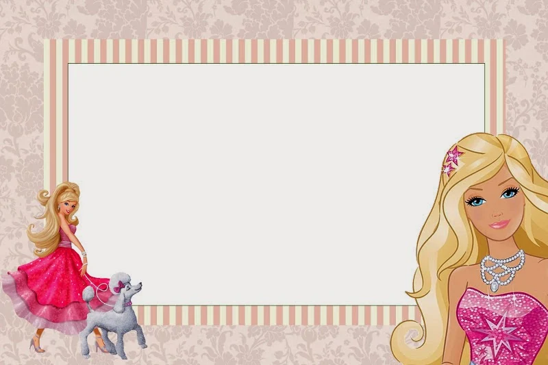 Barbie Magic and Fashion Free Printable Invitations, Labels or Cards.