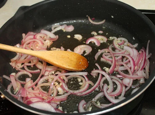 Saute the Onions with Garlic