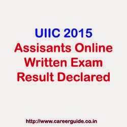 UIIC Assisants Result 2014 2015