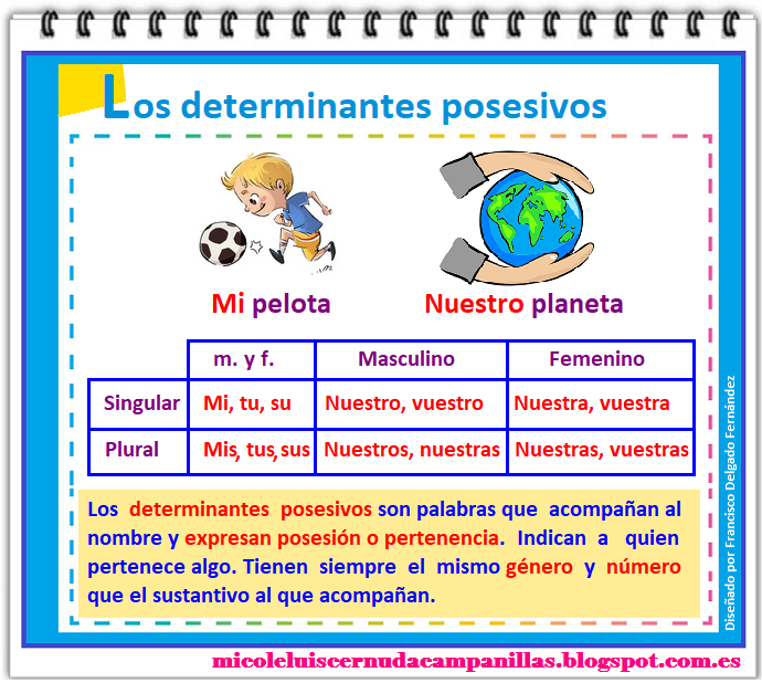 Resultado de imagen de determinantes posesivos